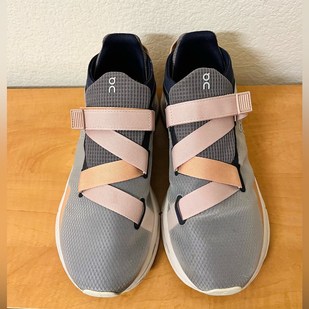 On Running Cloud Women's Grey & Pink Slip-On Running Athletic Sneakers